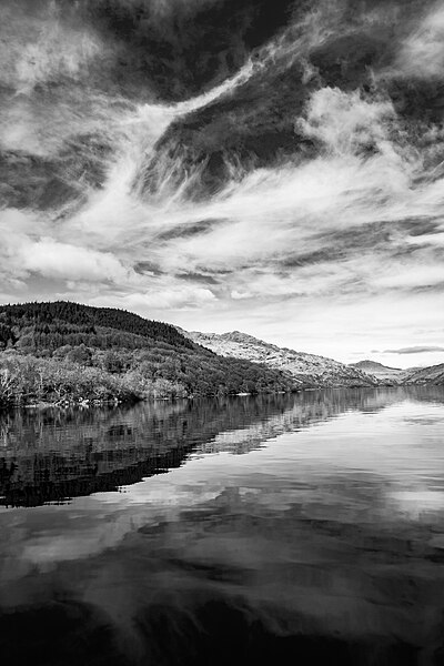 File:Loch Lomond B&W.jpg