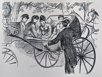 Little Women (1880) "He put the sisters into the carriage."