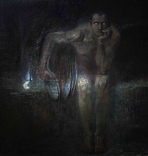 Lucifer (1890) by Franz Stuck. Because of Patristic interpretations of Isaiah 14:12
and Jerome's Latin Vulgate translation, the name "Lucifer" is sometimes used in reference to Satan. Luzifer (Lucifer) painting by Franz von Stuck 1890 National Gallery in Sofia.jpg