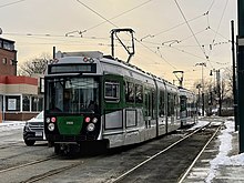 Type 9 LRV at Cleveland Circle in 2023 MBTA Green Line 3900 at Cleveland Circle station, February 2023.jpg