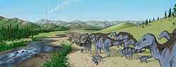 Tracks supposedly left by stegosaurs in South America may actually have been left by hadrosaurs. Maiasaur Pano-v1.jpg