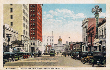 Main Street looking towards State Capitol, Columbia, SC 1910s