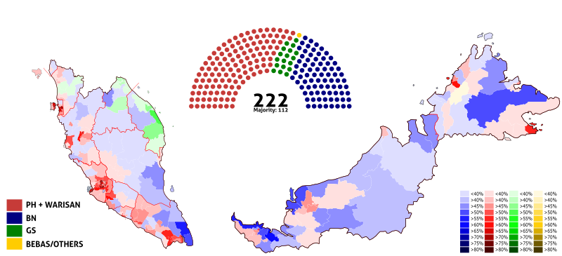 File:Malaysia election results map by percentage, 2018.svg ...