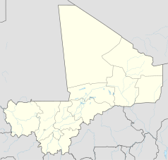 Mapa konturowa Mali, na dole nieco na lewo znajduje się punkt