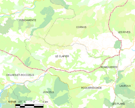 Mapa obce Le Clapier