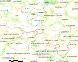 Mapa obce Pont-d’Ouilly