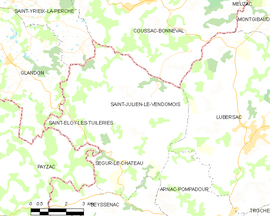 Mapa obce Saint-Julien-le-Vendômois