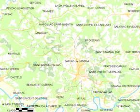 Poziția localității Sarlat-la-Canéda