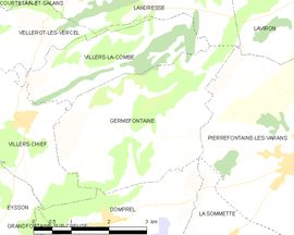 Mapa obce Germéfontaine