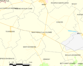 Mapa obce Saint-Péravy-la-Colombe