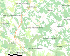 Mapa obce Saint-Sauveur-de-Peyre