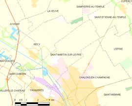 Mapa obce Saint-Martin-sur-le-Pré