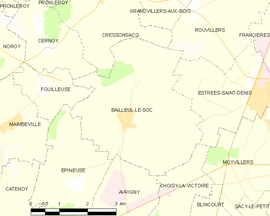 Mapa obce Bailleul-le-Soc