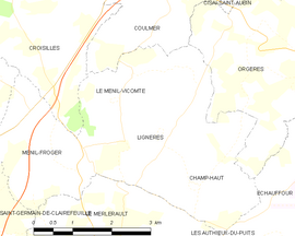 Mapa obce Lignères