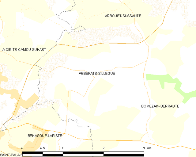 Poziția localității Arbérats-Sillègue