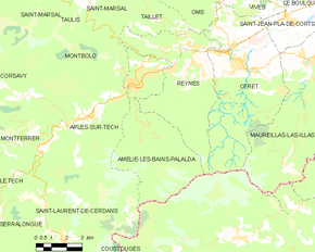Poziția localității Amélie-les-Bains-Palalda
