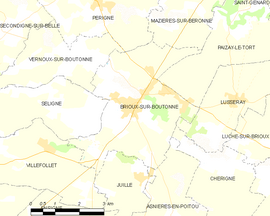 Mapa obce Brioux-sur-Boutonne