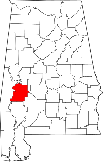 Map of Alabama highlighting Marengo County.svg