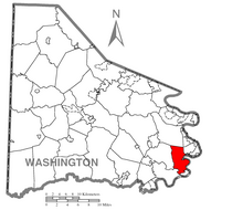 Карта Калифорнии, округа Вашингтон, Пенсильвания Highlighted.png