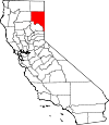 State map highlighting Lassen County