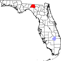 マディソン郡の位置を示したフロリダ州の地図