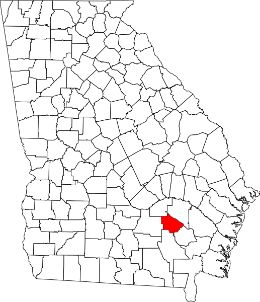 صورة:Map of Georgia highlighting Bacon County.svg