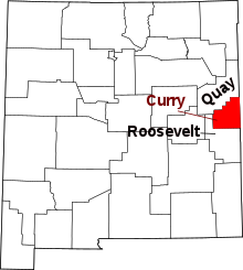 Harta e Curry County në New Mexico