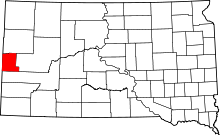 Harta e Lawrence County në South Dakota