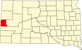 Locatie van Lawrence County in South Dakota