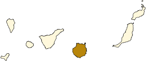 Mapa situacional da illa de Gran Canaria