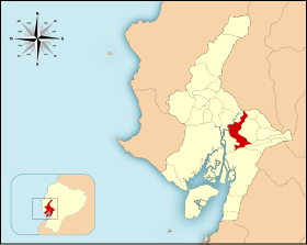 Localización del Cantón de Yaguachi