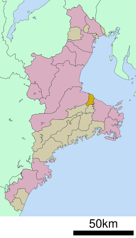Lokasi Meiwa di Prefektur Mie