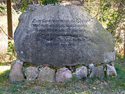 Memorial stone at Bergen ramps