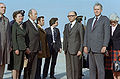 Israeli Prime Minister Menachem Begin (third from right) and Secretary of State Cyrus R. Vance (second from right)
