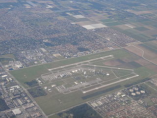 Miami Executive Airport, formerly known until 2014 as Kendall-Tamiami Executive Airport, is a public airport in unincorporated Miami-Dade County, Florida, 13 miles (21 km) southwest of Downtown Miami. It is operated by the Miami-Dade Aviation Department.