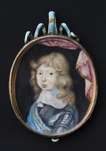 Miniatyrporträtt på Karl XI som barn, från cirka 1662. Finns på Livrustkammaren.