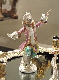 Rococo - singerie figurine, part of a monkey band, by the Meissen porcelain factory, c.1765, porcelain, enamel and gilding, Art Institute of Chicago, Chicago, USA