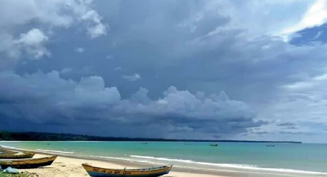 Monsoon clouds arriving at Port Blair, Andaman, India