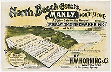 North Beach Estate, Manly, 1910, H. W. Horning, subdivision plan