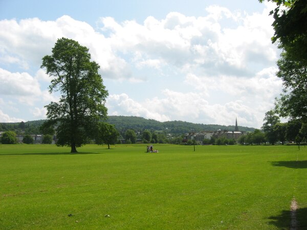 Perth's North Inch in modern times, looking southeast towards the city's eastern edge.