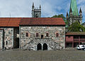 * Nomination A south view of the north/center part of Erkebispegården, Trondheim. The cathedral is visible in the background --DXR 17:58, 22 July 2015 (UTC) * Promotion Good quality. --Hubertl 18:17, 22 July 2015 (UTC)