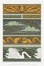 Thumbnail for File:Oiseaux libellules mouches chauve souris cureuils et noisettes cygnes bordures - L'animal dans la decoration (1897) by M. P. Verneuil (New York Public Library, enhanced by Rawpixel) 506'873077.jpg