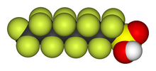 Perfluorooctanesulfonic acid, a key Scotchgard component until 2000 PFOS-3D-vdW.png