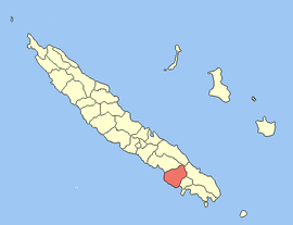 Kommunaning Yangi Kaledoniya ichida joylashgan joyi (qizil rangda)