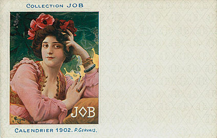 Paul Jean Gervais carte postale calendrier JOB 1902.JPG