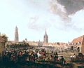 Vue du Paardenmarkt à Delft, par Pieter Wouwerman, 1665.