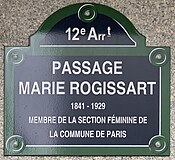 Plaque Passage Marie Rogissart - Paris XII (FR75) - 2021-06-04 - 1.jpg