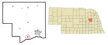 Platte County Nebraska Sisällytetyt ja rekisteröimättömät alueet Duncan Highlighted.svg