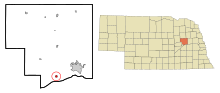 Platte County Nebraska Eingemeindete und nicht eingetragene Gebiete Duncan Highlighted.svg