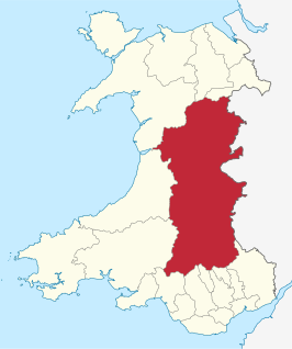 Kaart van Powys principal area